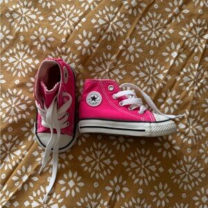 Toddler Bright Pink High-Top Canvas Sneakers